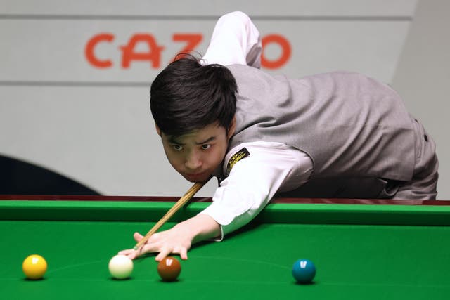 Si Jiahui reached the quarter-finals of the World Snooker Championships (Nigel French/PA)