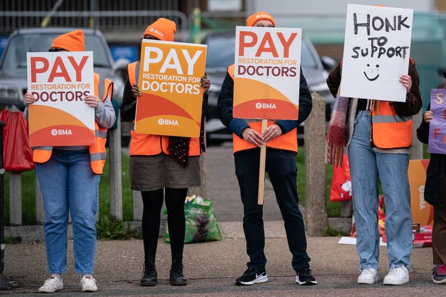 Concern about the NHS has soared against the background of the biggest doctors’ strike in history, according to a new poll (Stefan Rousseau/PA)