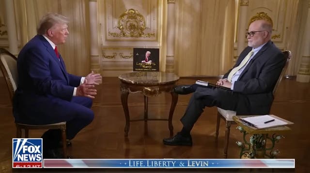 <p>Fox News’ host Mark Levin and Donald Trump in sit-down interview</p>