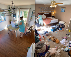 A woman secretly filmed her husband at home. Then she left him