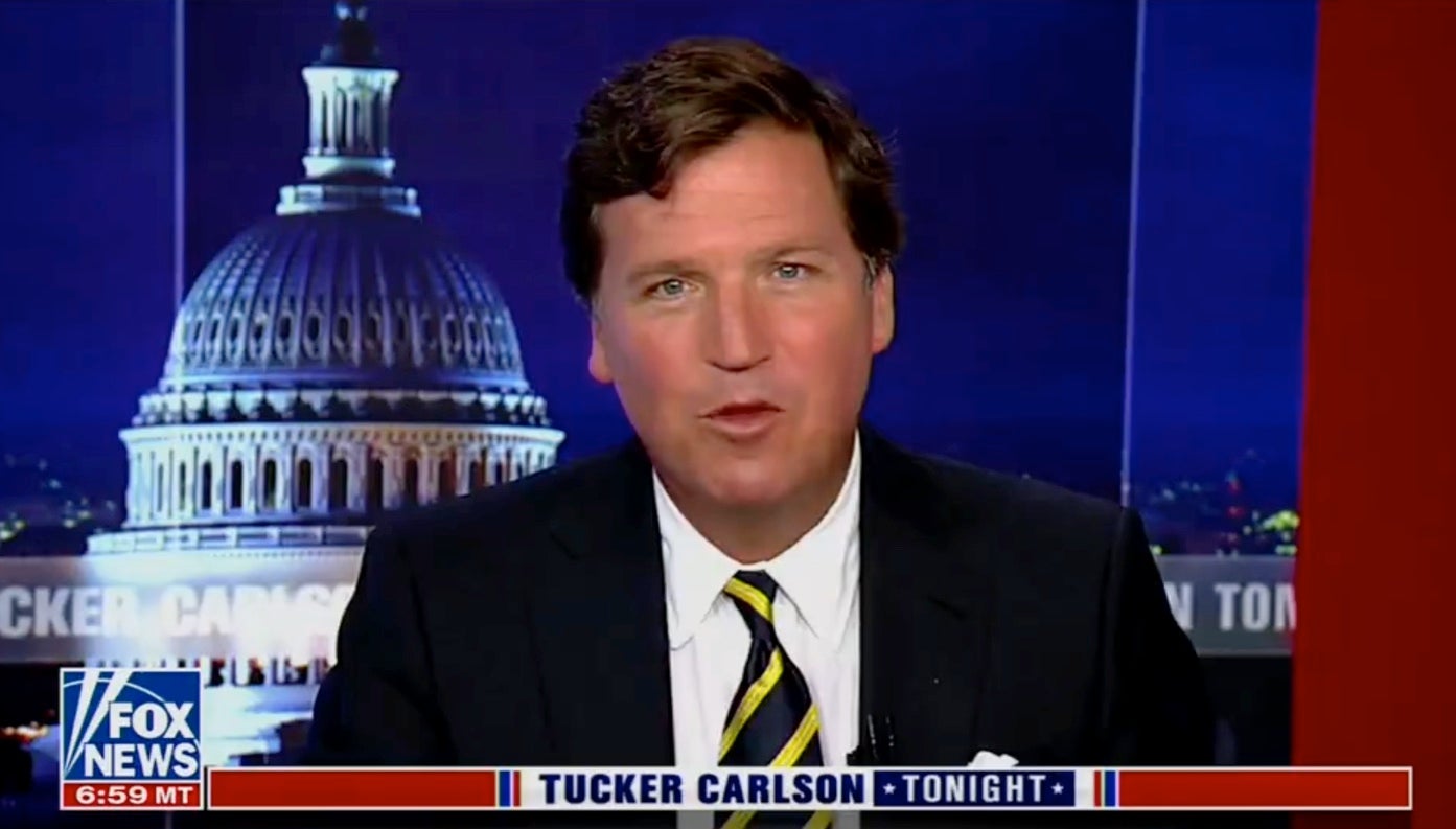 Tucker Carlson on his last show on the network