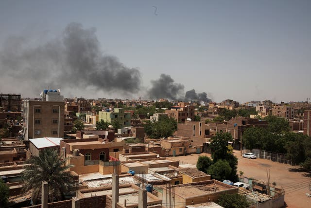 Smoke is seen in Khartoum, Sudan (AP)