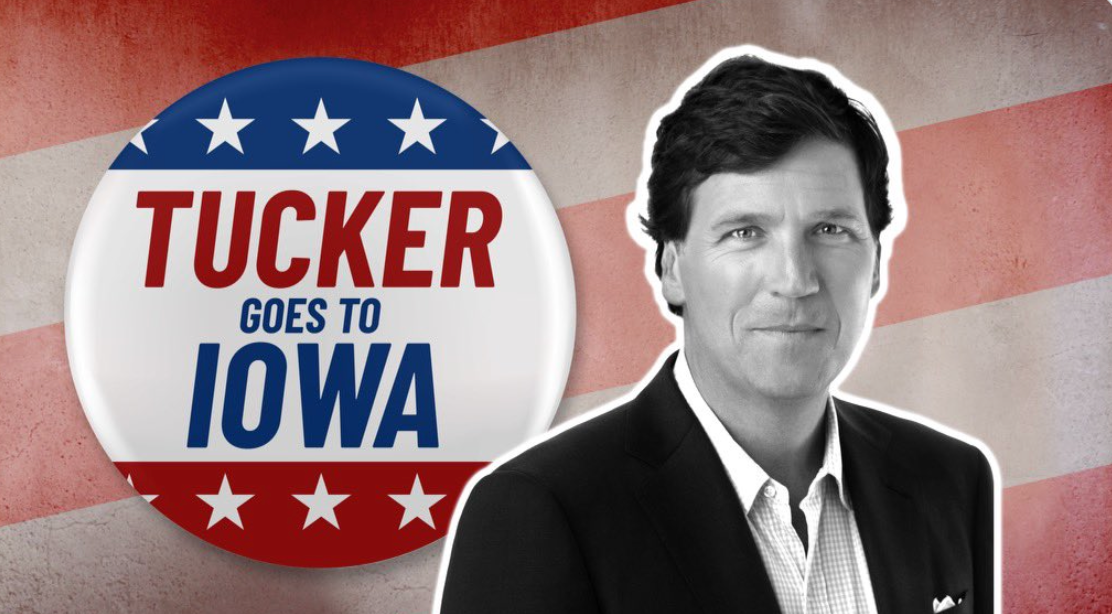 Tucker Carlson released ‘Tucker goes to Iowa’ presidential-style buttons when he appeared at a conservative conference in 2022