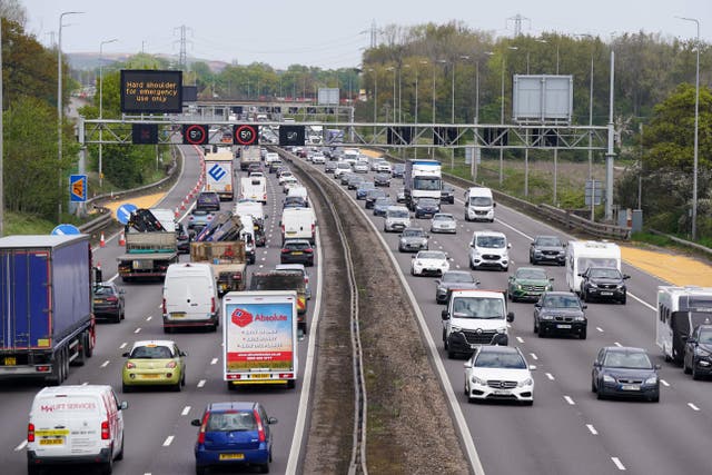 Road congestion is expected to be worse during the upcoming early May bank holiday weekend than for the coronation (Jacob King/PA)