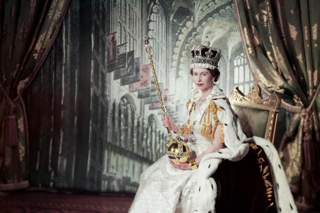 Cecil Beaton’s portrait of Queen Elizabeth II on her Coronation Dayin 1953 (Royal Collection Trust/HM King Charles III/PA)