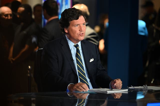 <p>Tucker Carlson speaks during 2022 FOX Nation Patriot Awards at Hard Rock Live at Seminole Hard Rock Hotel & Casino Hollywood on 17 November 2022 in Hollywood, Florida</p>