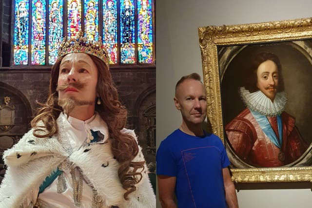Daniel Williams travels the UK dressed as King Charles I (Collect/PA Real Life).
