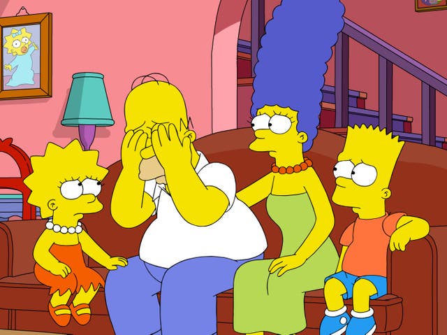 <p>The Simpson family, as seen in season 34</p>