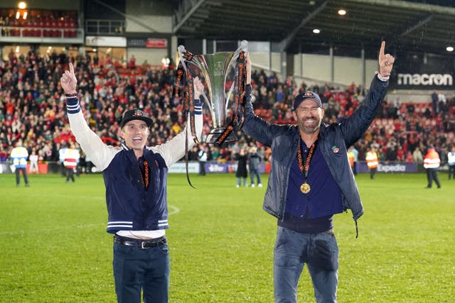 Wrexham co-owners Rob McElhenney (left) and Ryan Reynolds have left their mark on Wales and beyond (Martin Rickett/PA)