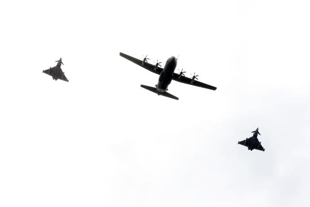 Flight restrictions are to be imposed across parts of the South East and East Anglia on Saturday May 6 due to the coronation flypast (Martin Evans/PA)