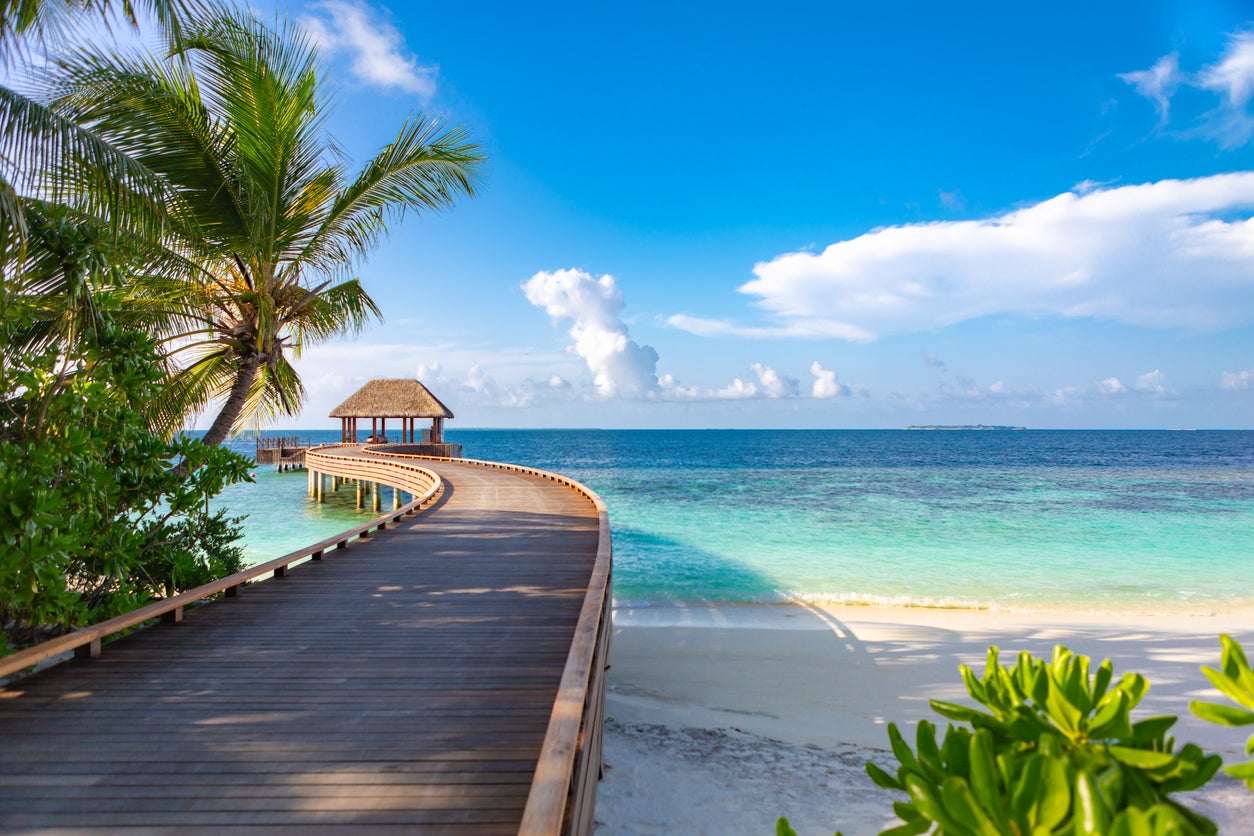 A view of a jetty in Maldives. A Chinese national has alleged she was raped by a Ritz-Carlton resort staff during holiday
