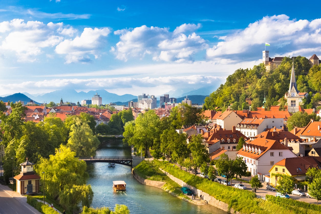 A view of Ljubljana and its river, the Ljubljanica
