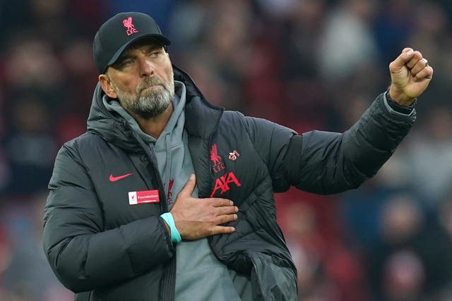 Jurgen Klopp said Liverpool’s recent victories had proven “nothing” in their fight for European football (Nick Potts/PA)