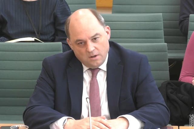 Defence Secretary Ben Wallace giving evidence to the Defence Select Committee at the House of Commons (House of Commons/UK Parliament/PA)
