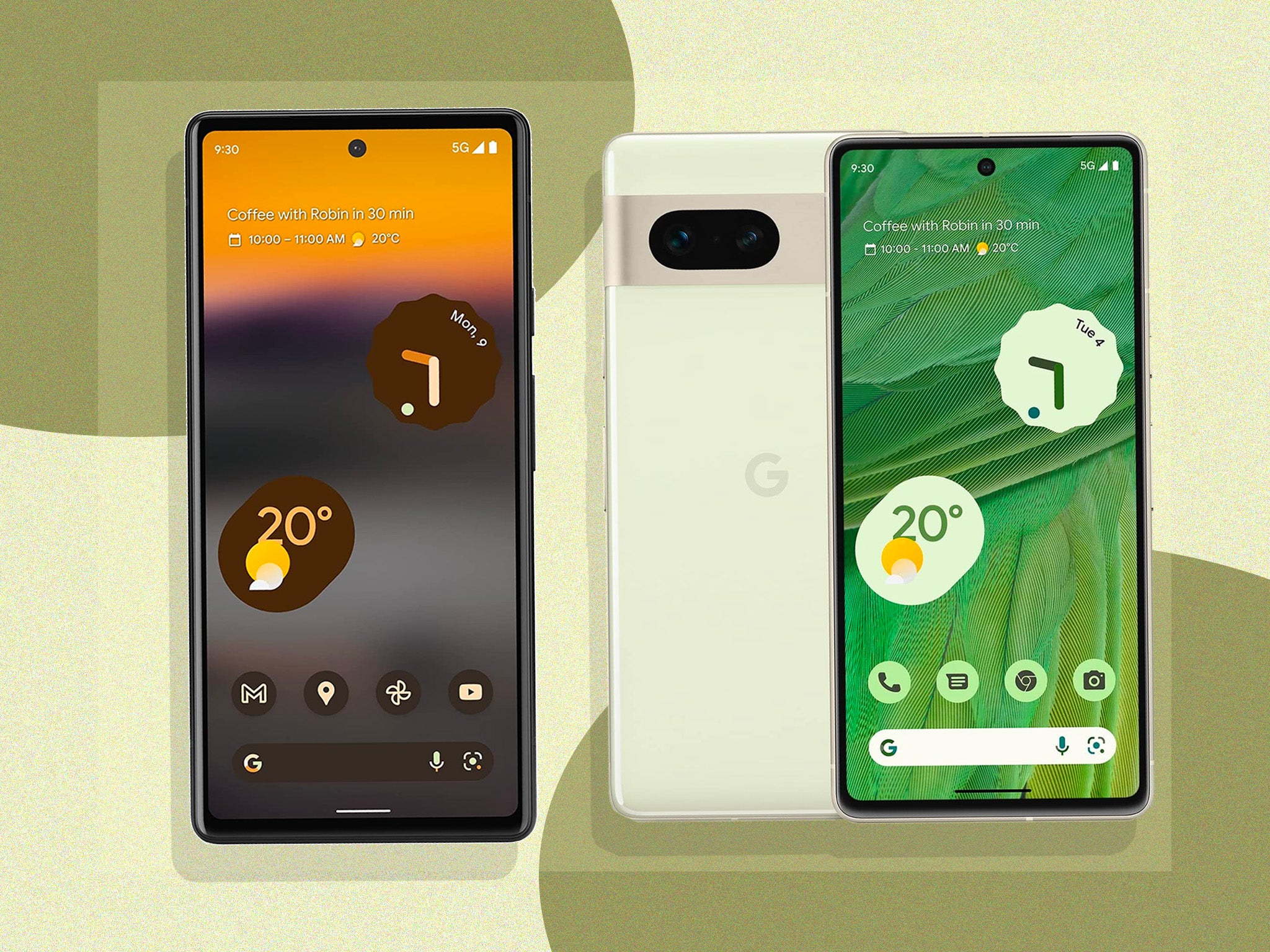 The Pixel 7a would be the successor to the Pixel 6a (left) and a cheaper version of the Pixel 7 (right)