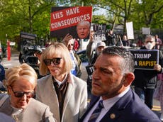 Trump news – live: E Jean Carroll arrives for civil rape trial in New York as ex-president stays away