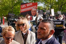 Trump news - live: E Jean Carroll’s career ‘destroyed’ after she accused then-president of rape, jury hears