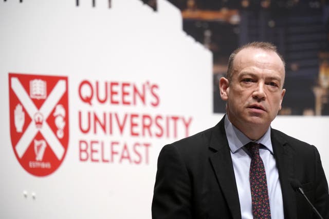 Northern Ireland Secretary Chris Heaton-Harris delivered a speech at Queen’s University last week (Niall Carson/PA)