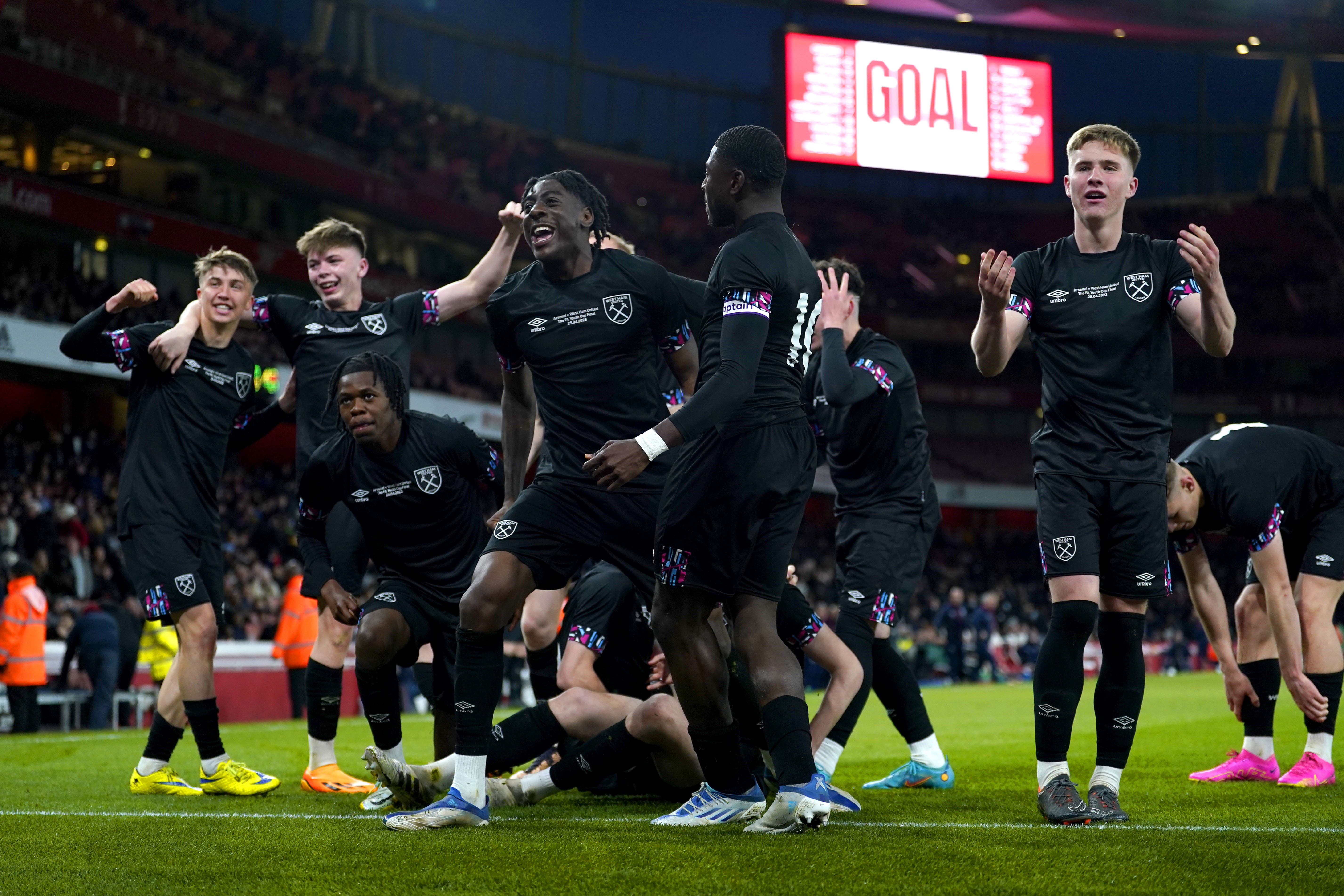 West Ham won the FA Youth Cup with victory over Arsenal in the final (Andrew Matthews/PA)