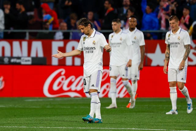 Real Madrid are 11 points adrift of LaLiga leaders Barcelona (Joan Monfort/AP)