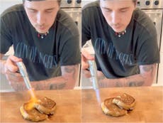 Brooklyn Beckham roasted for grilling cheese toastie with blow torch: ‘And a tiny bit of salt’