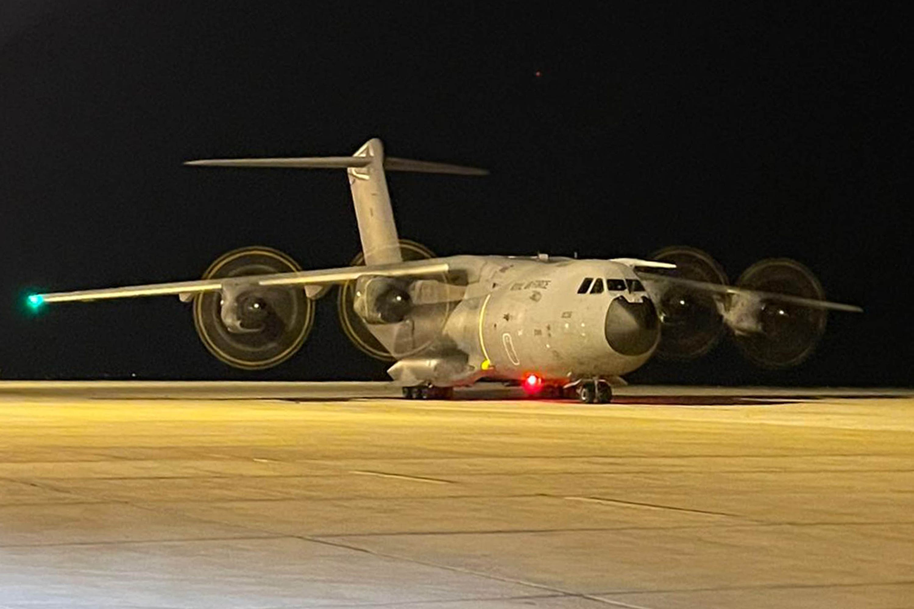 An A400M transport plane at Larnaca International Airport in Cyprus (MoD/PA)