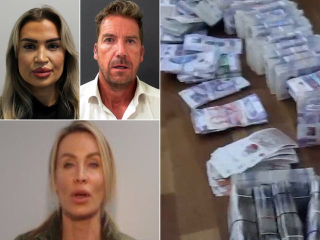 <p>Beatrice Auty, 26, and Larvin’s current partner, Jonathan Johnson, 55, as well as Amy Harrison, 27, were all found guilty of money laundering </p>