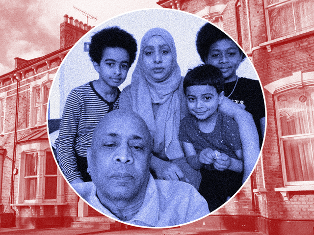 <p>The Osman family are forced to live in a one-bedroom flat covered in black mould </p>