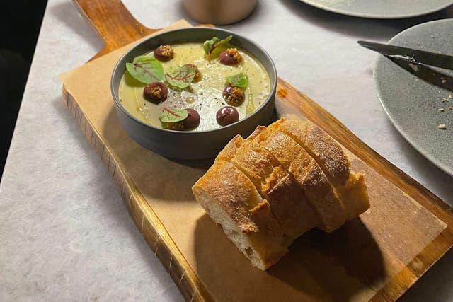 <p>Duck liver parfait: beautifully presented, cold and bland </p>