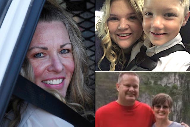 <p>Lori Vallow (left), JJ and Tylee (top right) and Tammy and Chad Daybell (bottom right) </p>