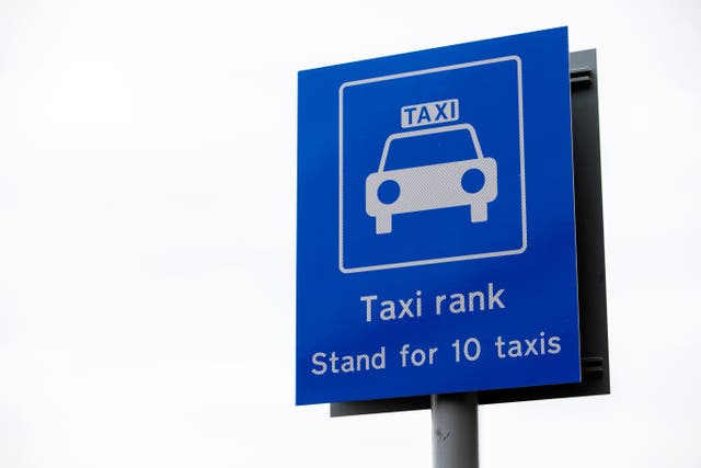 A taxi rank sign (Jane Barlow/PA)
