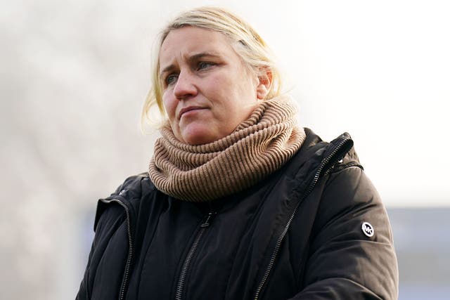 Chelsea manager Emma Hayes believes her players will thrive under the challenge of facing Barcelona at the Nou Camp (Zac Goodwin/PA)