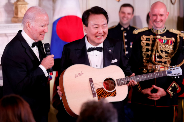 <p>Joe Biden hosts South Korea’s president Yoon Suk-yeol at the White House</p>