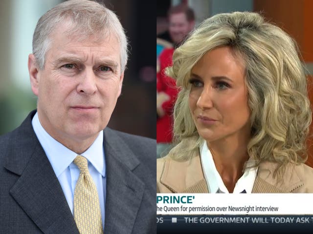 <p>Lady Victoria Hervey (right) said Prince Andrew was not ‘media-trained’ at the time of his disastrous Newsnight interview</p>