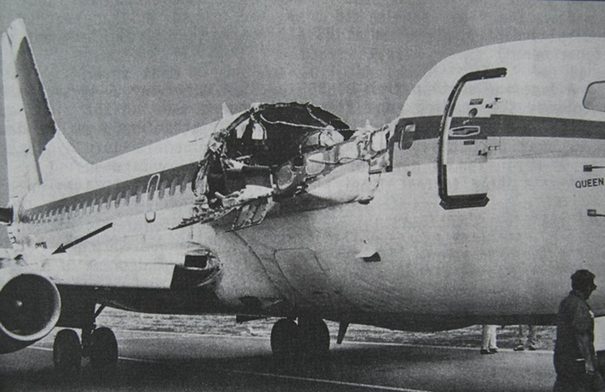 Veteran flight attendant Clarabelle “C.B.” Lansing, known for her loyal work and style of wearing flowers in her hair, was tragically sucked from the aircraft when the fuselage came apart; her body was never found