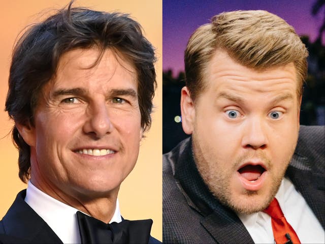 <p>Tom Cruise and James Corden</p>