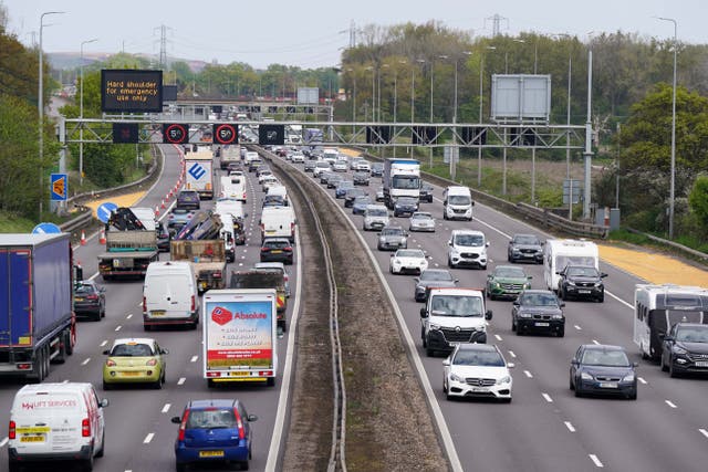 Drivers are being warned to avoid falling asleep at the wheel as millions prepare for bank holiday getaways (Jacob King/PA)