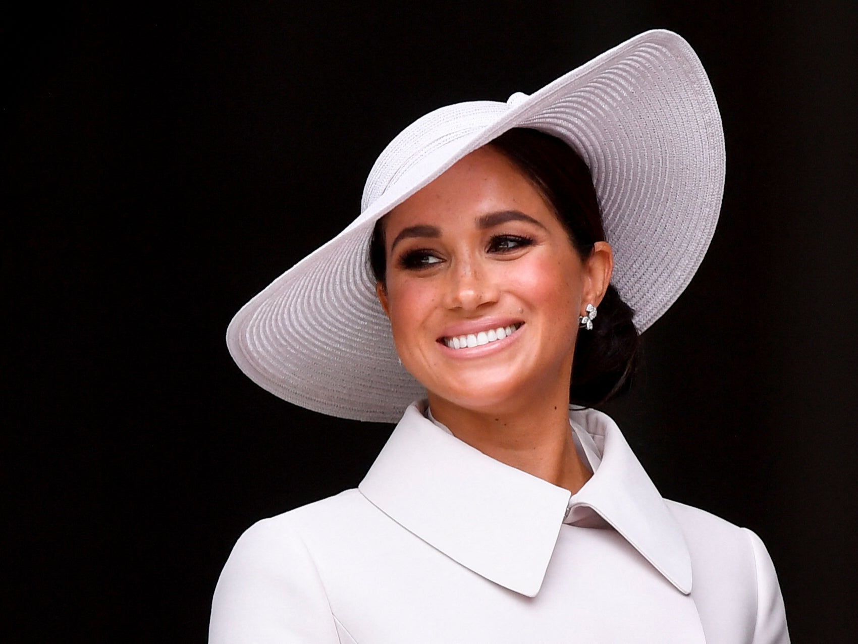 Meghan, Duchess of Sussex, leaves after attending the National Service of Thanksgiving at St Paul's Cathedral during the Queen's Platinum Jubilee celebrations on June 3, 2022