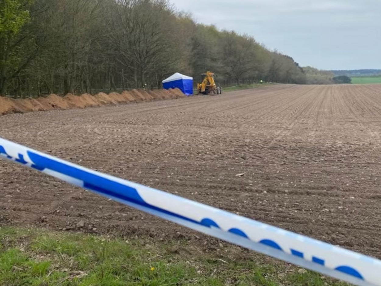 Officers have cordoned off a large area of the woodland