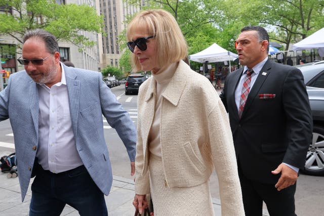 <p>E Jean Carroll arrives for the third day of her civil trial against former President Donald Trump</p>