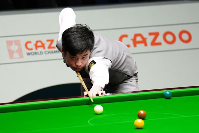 Si Jiahui took a 5-3 first-session lead over World Championship semi-final opponent Luca Brecel (Zac Goodwin/PA)