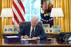 Joe Biden keeps a small TV in a picture frame in the Oval Office