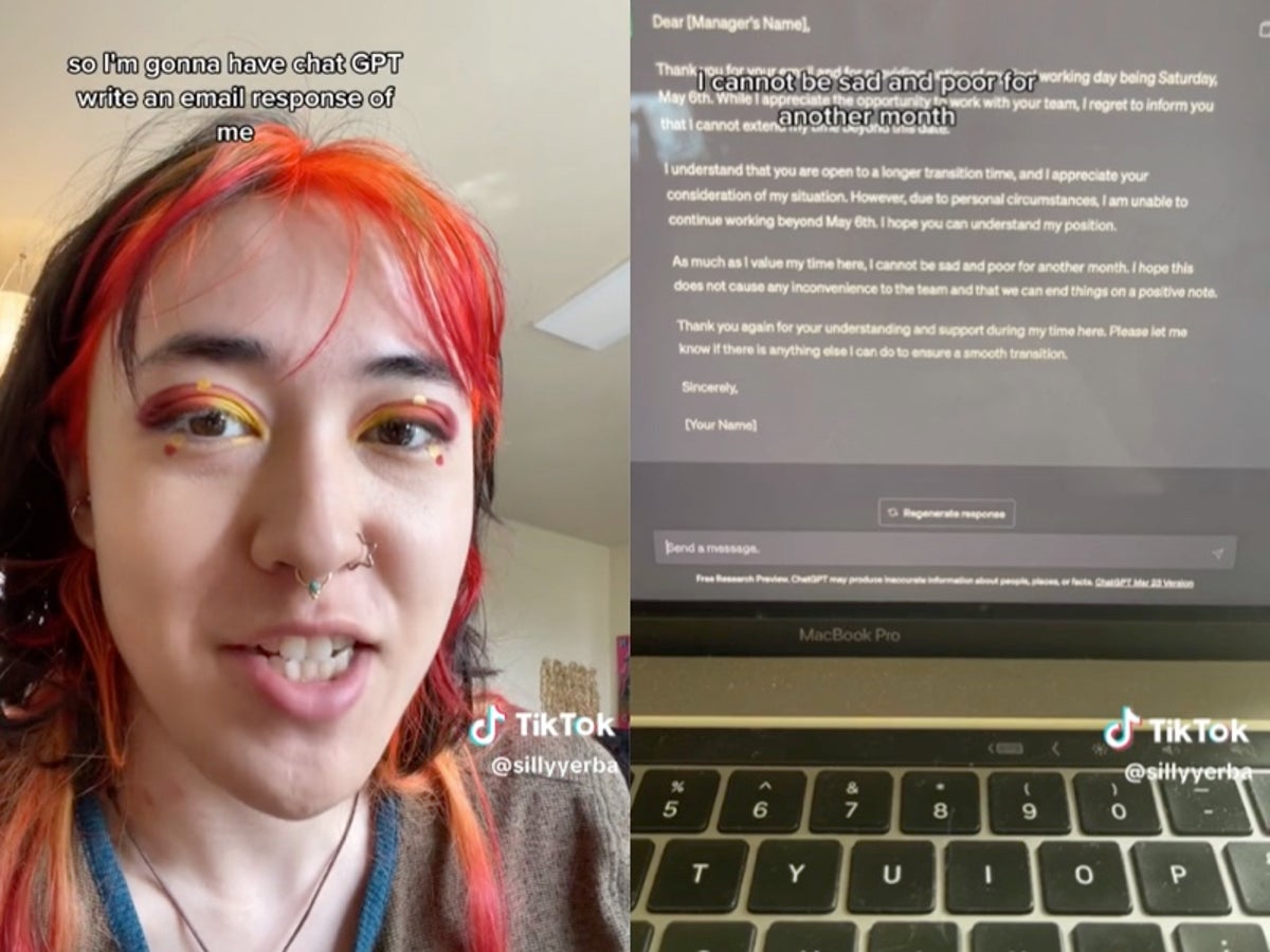 Woman uses ChatGPT to write email to boss about quitting: ‘Cannot be sad and poor for another month’