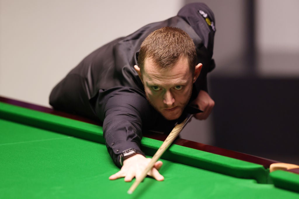 Mark Allen in action against Mark Selby