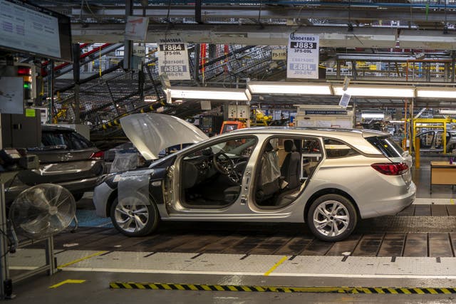 UK factories produced 12,540 more cars than the same quarter last year (Peter Byrne/PA)
