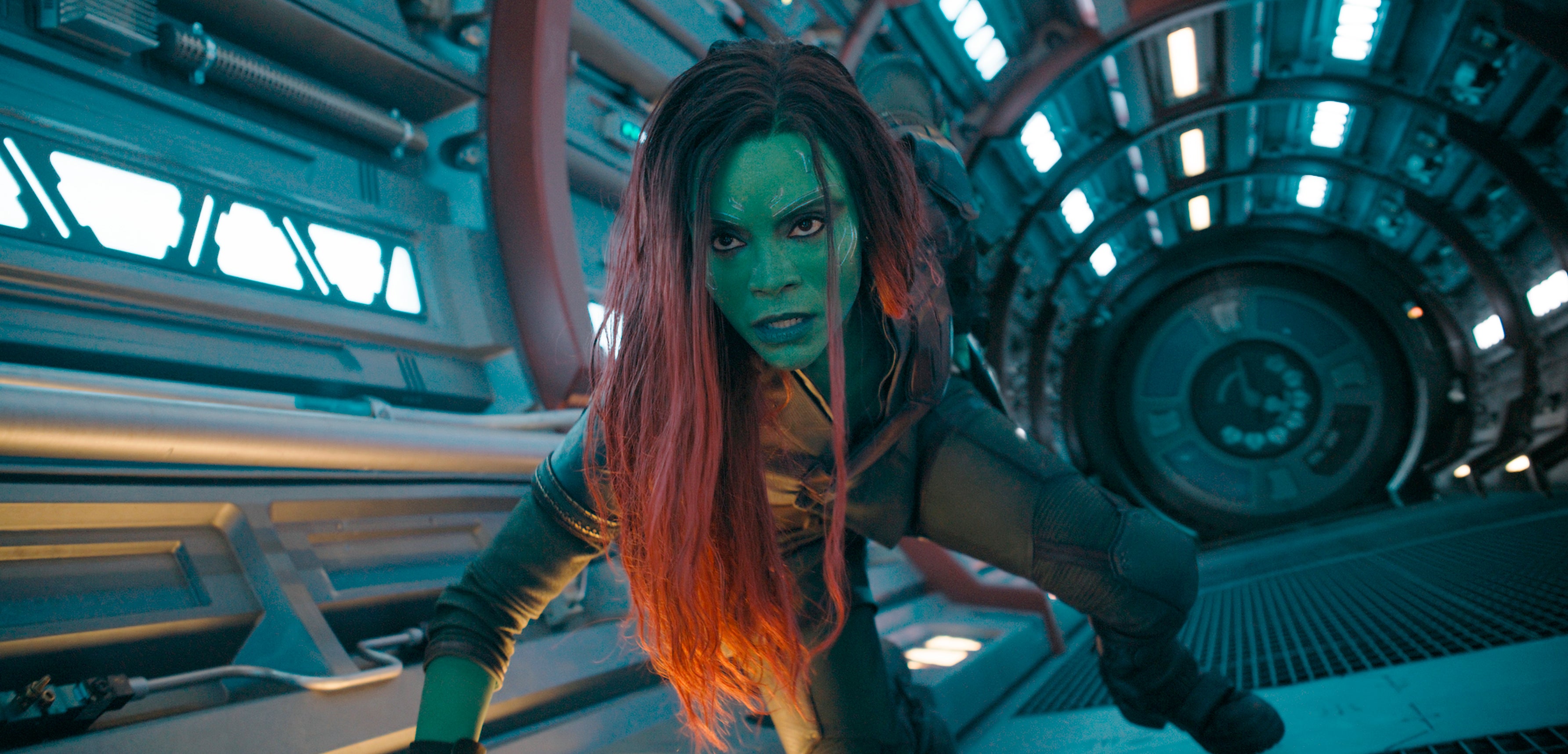 Lean, green fighting machine: Zoe Saldaña as Gamora in the Marvel Cinematic Universe