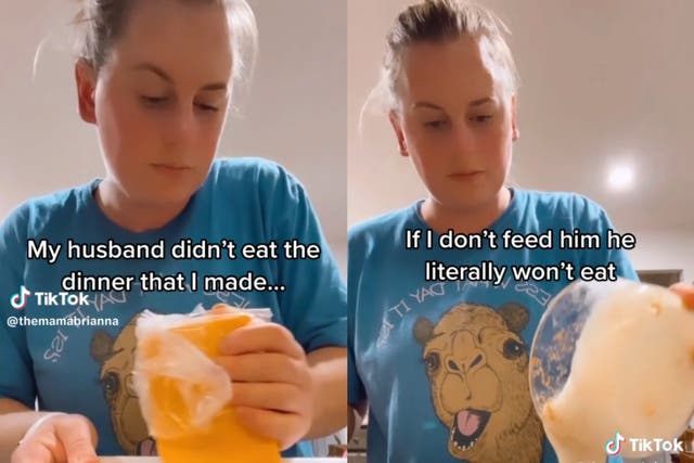 <p>A TikToker named Brianna shows how she makes a new meal for her husband if he refuses to eat the dinner she already prepared</p>