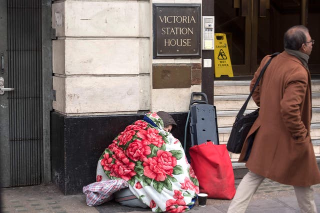 Rough sleeping on London’s streets has risen in the early part of 2023, compared to the same period last year (Victoria Jones/PA)