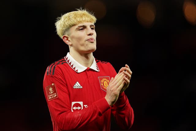 <p>Manchester United teenager Alejandro Garnacho has signed a new contract which will keep him at the club until 2028 (Martin Rickett/PA)</p>
