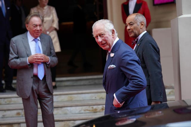 Andrew Lloyd Webber with the-then Prince of Wales (Yui Mok/PA)